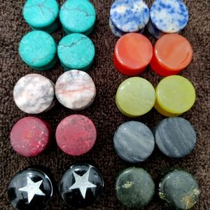 5/8" Plugs Variety Precious Stone Glass